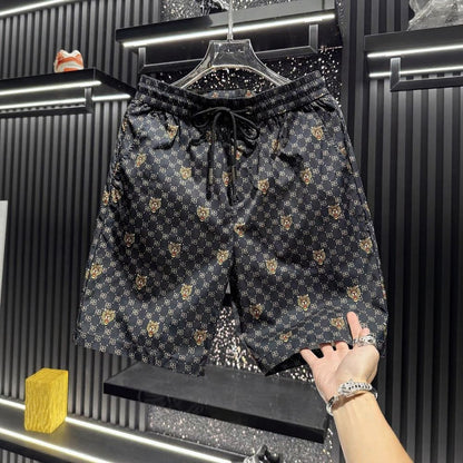 Tiger Head Print Casual Shorts