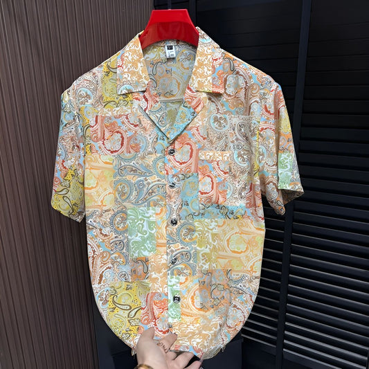 Color Block Floral Print Shirt
