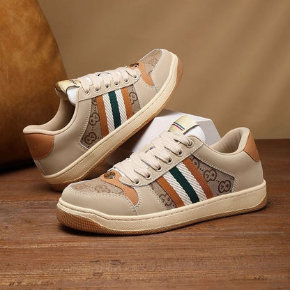 Luxury Striped Casual Sneakers