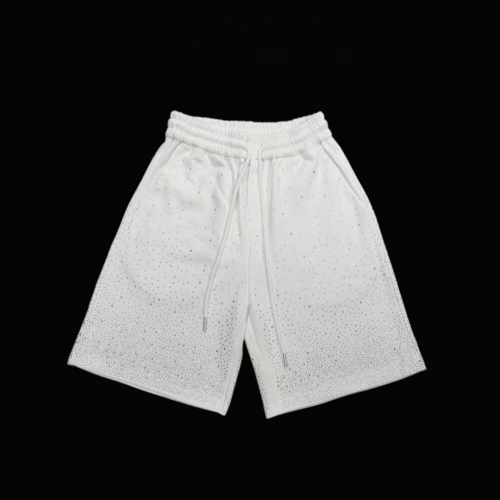 Gradient Rhinestone Solid Color Shorts