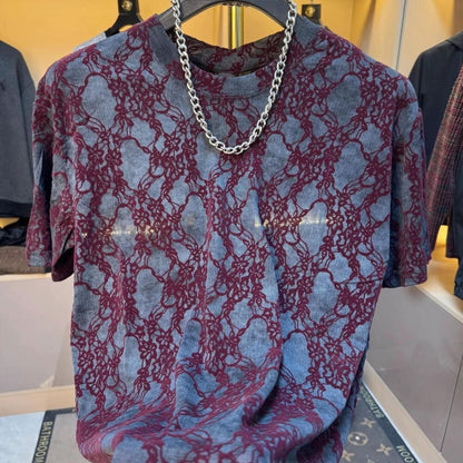 Red Pattern Breathable T-Shirt