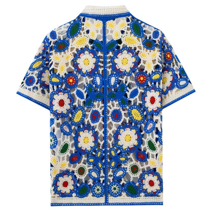 Hollow Out Woven Shirt
