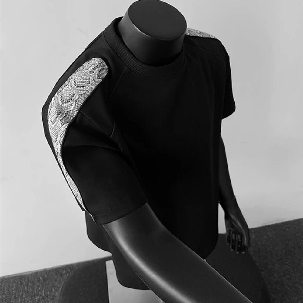 High-end snakeskin short-sleeved shirt