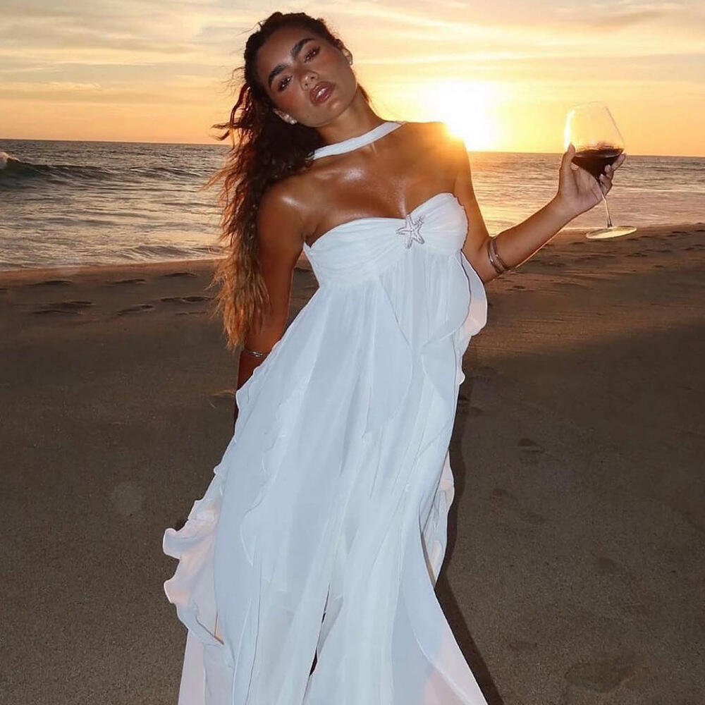 Strapless Tiered Lace Trim Maxi Dress