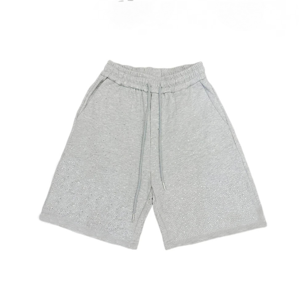 Gradient Rhinestone Solid Color Shorts