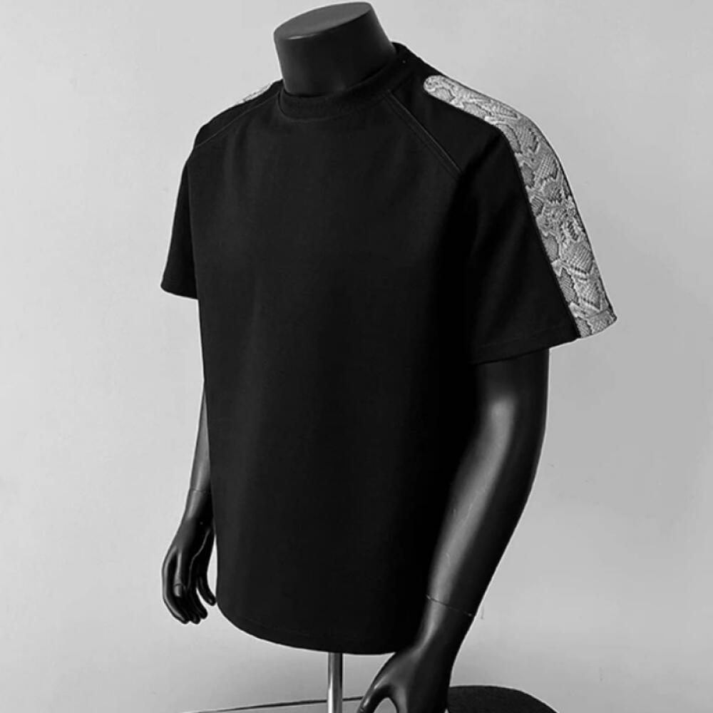 High-end snakeskin short-sleeved shirt