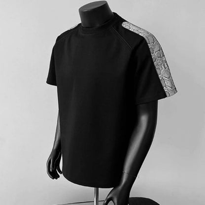 High-end snakeskin short-sleeved shirt