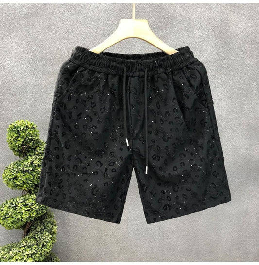 Leopard Print Star Ripped Shorts