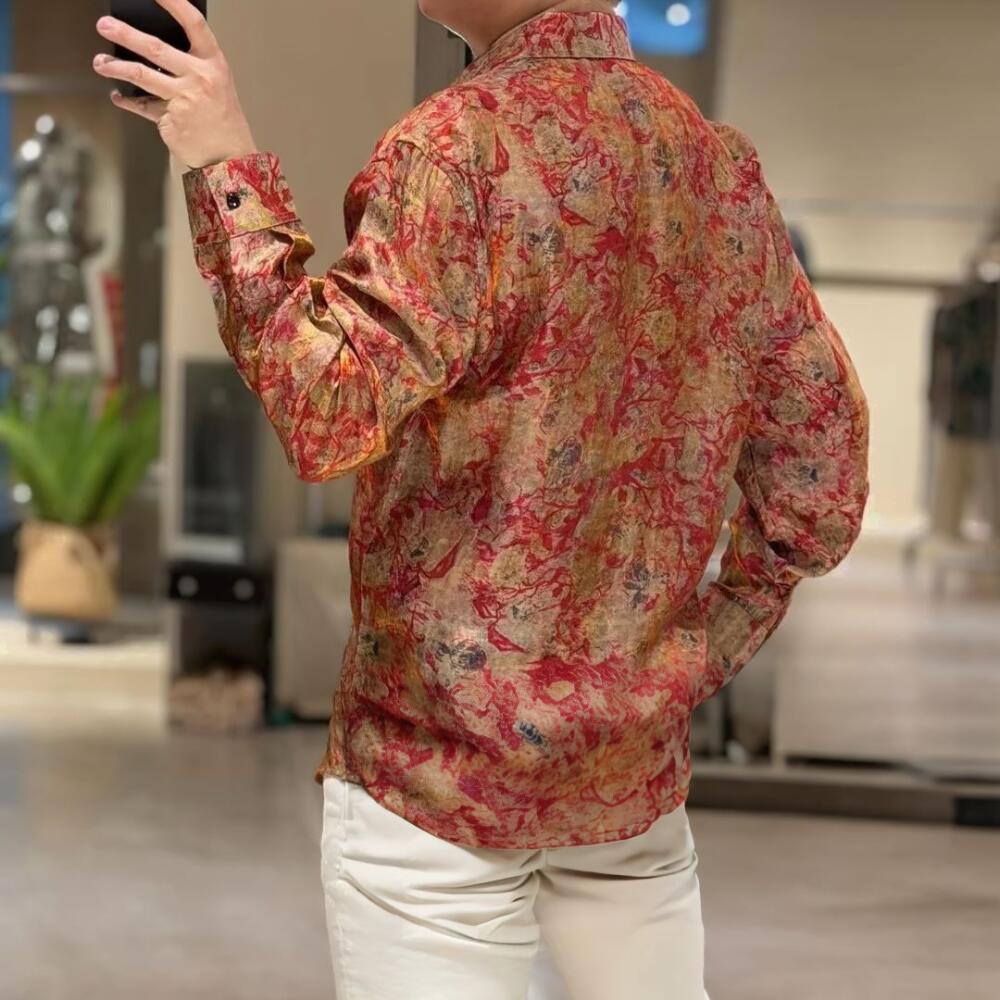 Red Pattern Designer Shirt
