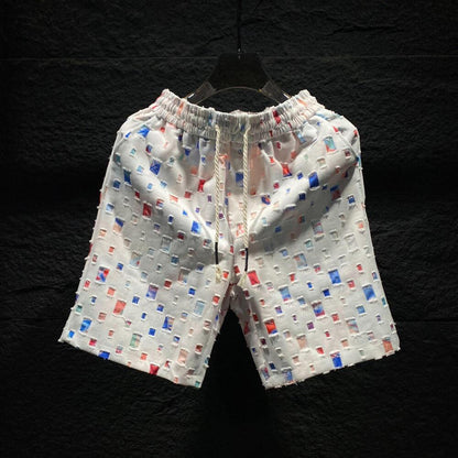 Colorful Square Print Shorts
