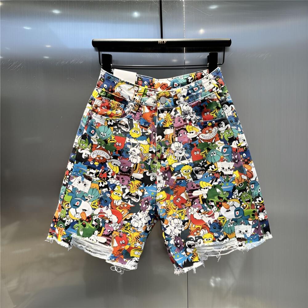 Cartoon Character Denim Shorts