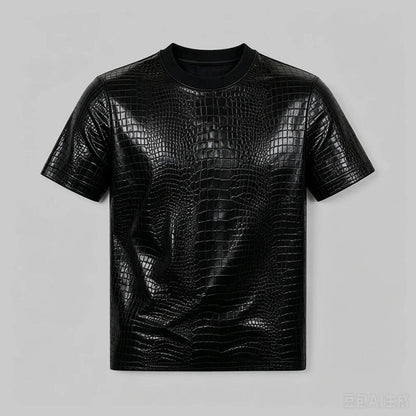 Imitation Crocodile Skin Texture T-Shirt