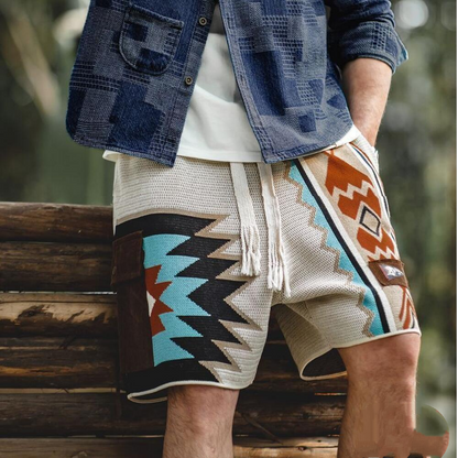 Ethnic Style Linen Shorts