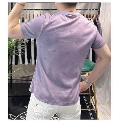 Solid Color Embossed T-Shirt