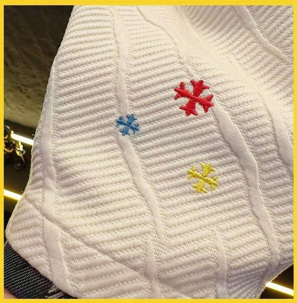 Cross Embossed Collar Polo Shirt