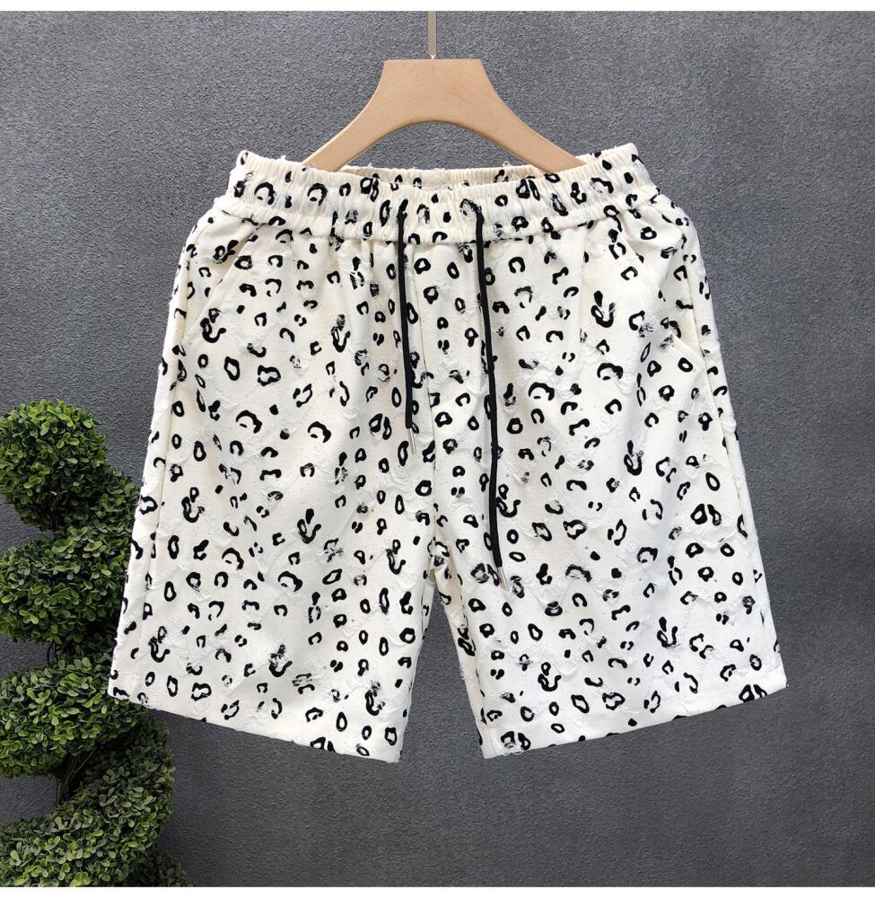 Leopard Print Star Ripped Shorts
