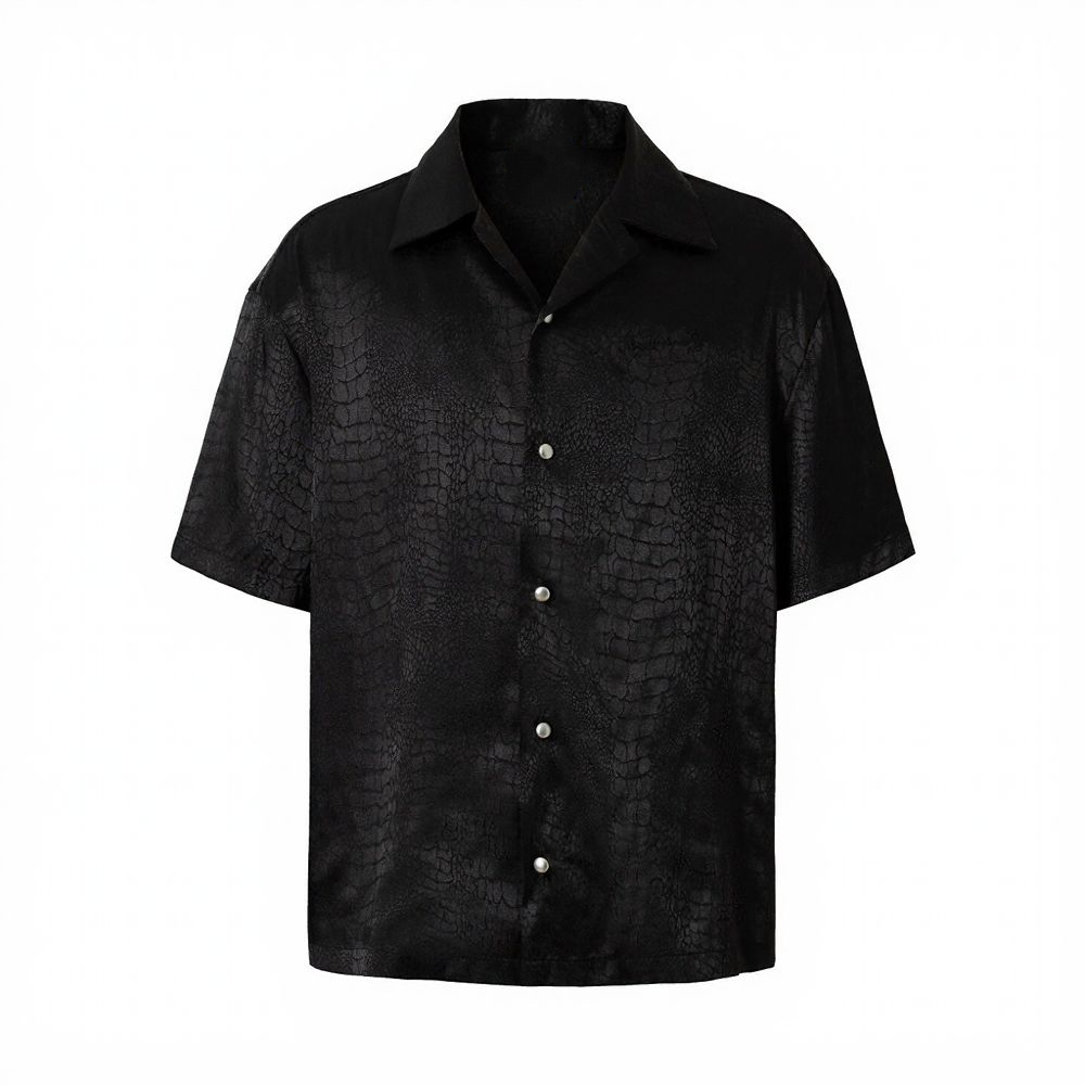 Luxury Scale Embossed Button-Down Shirt