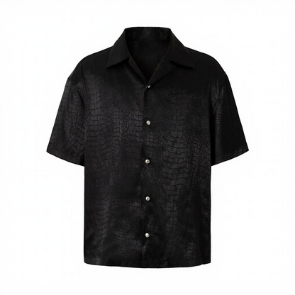 Luxury Scale Embossed Button-Down Shirt