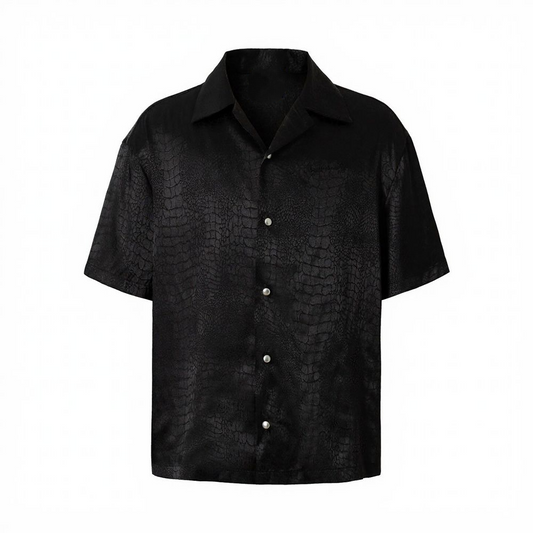 Luxury Scale Embossed Button-Down Shirt