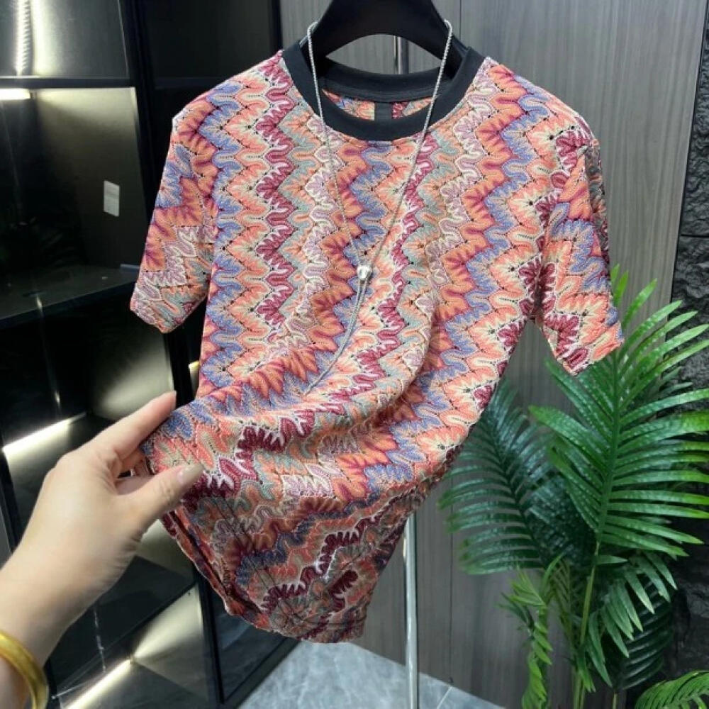 Wave Pattern Breathable T-Shirt