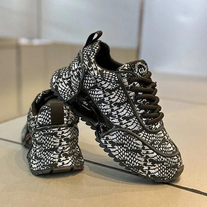 Cracked low-top soft-soled casual sneakers