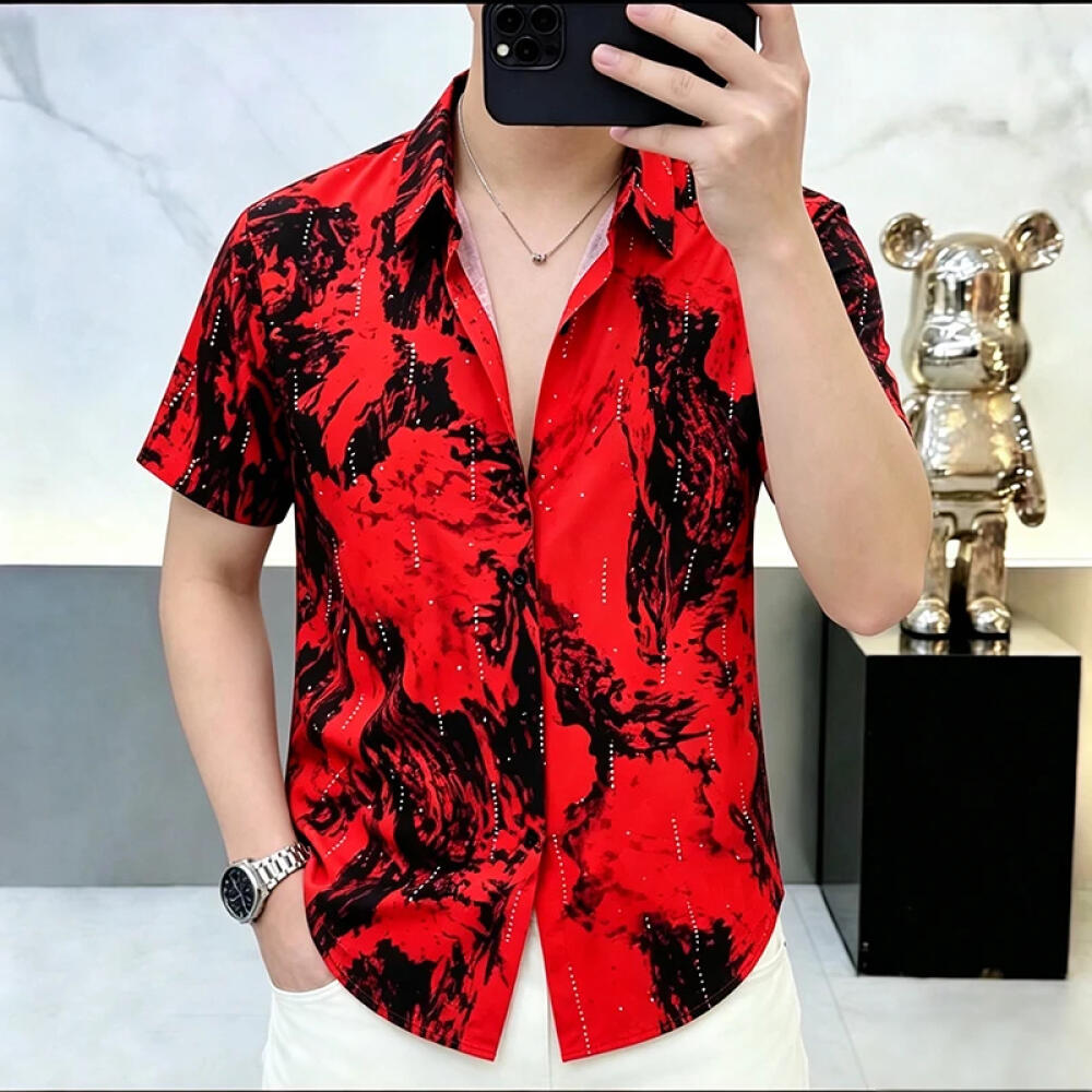 Red Smoke Rhinestone Shirt