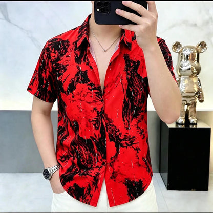 Red Smoke Rhinestone Shirt