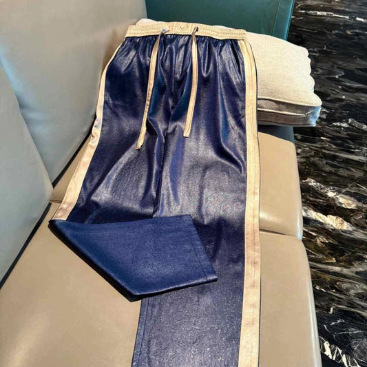 Subtle Pattern High-quality Acetate Casual Pants