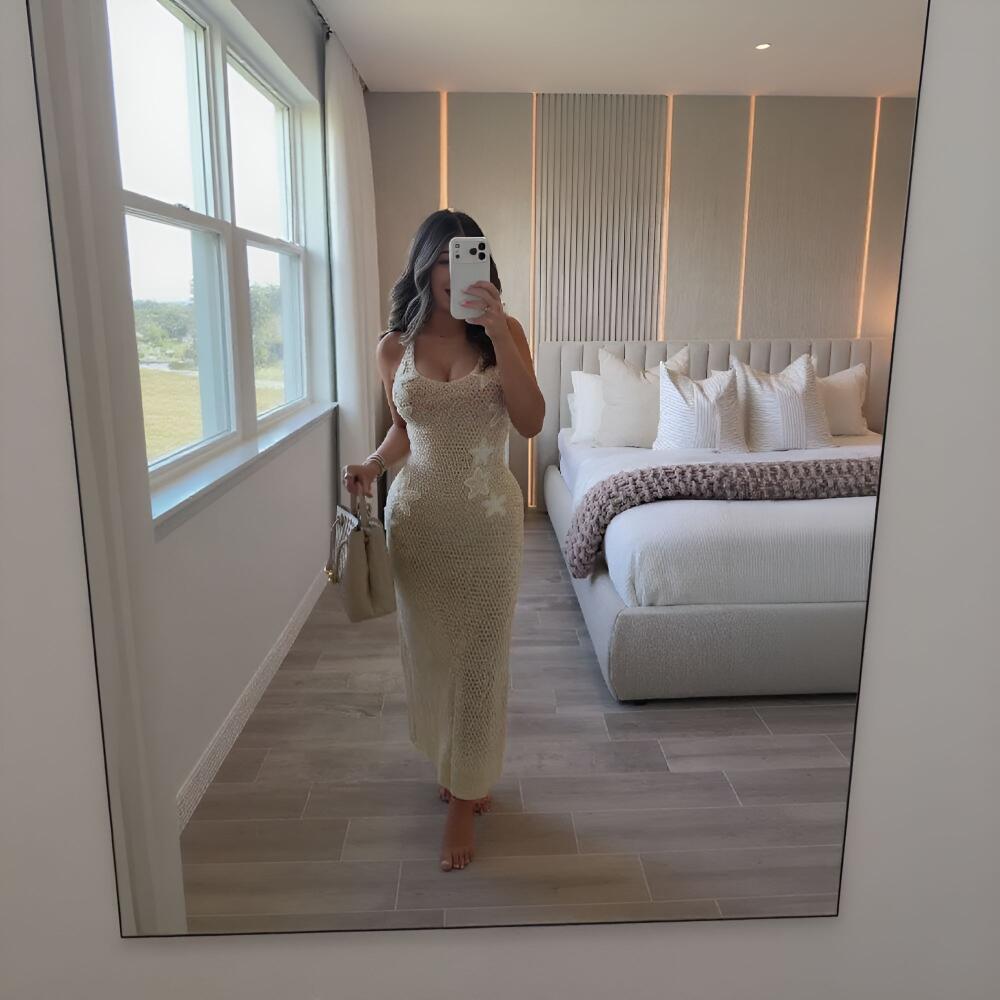 Tie Halter Sleeveless High Waist Knit Dress