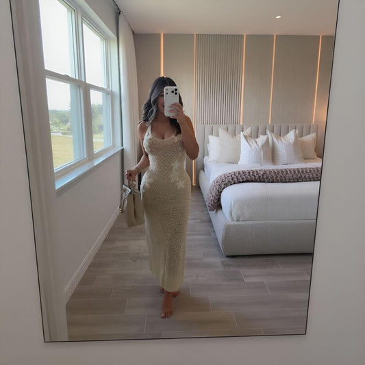 Tie Halter Sleeveless High Waist Knit Dress