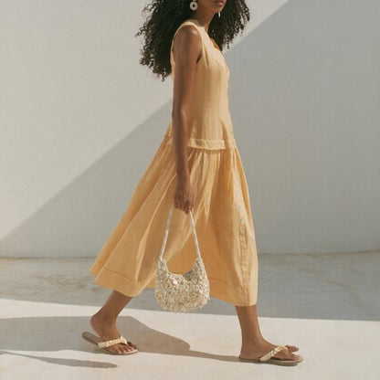 Button Down Sleeveless Dress