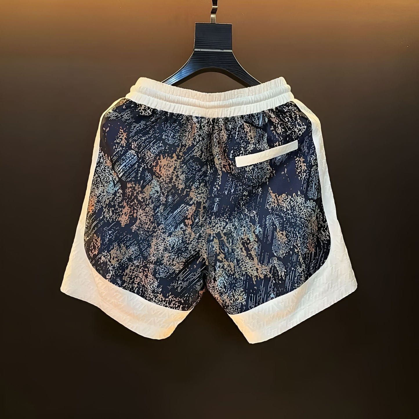 Embossed Subtle Pattern Polo Shirt & Shorts Set