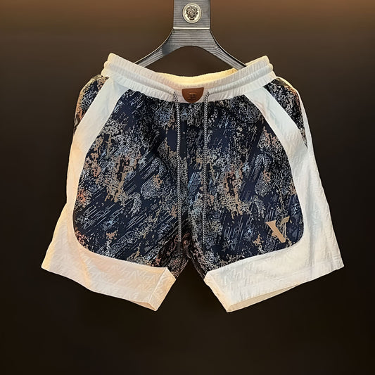 Embossed Subtle Pattern Polo Shirt & Shorts Set