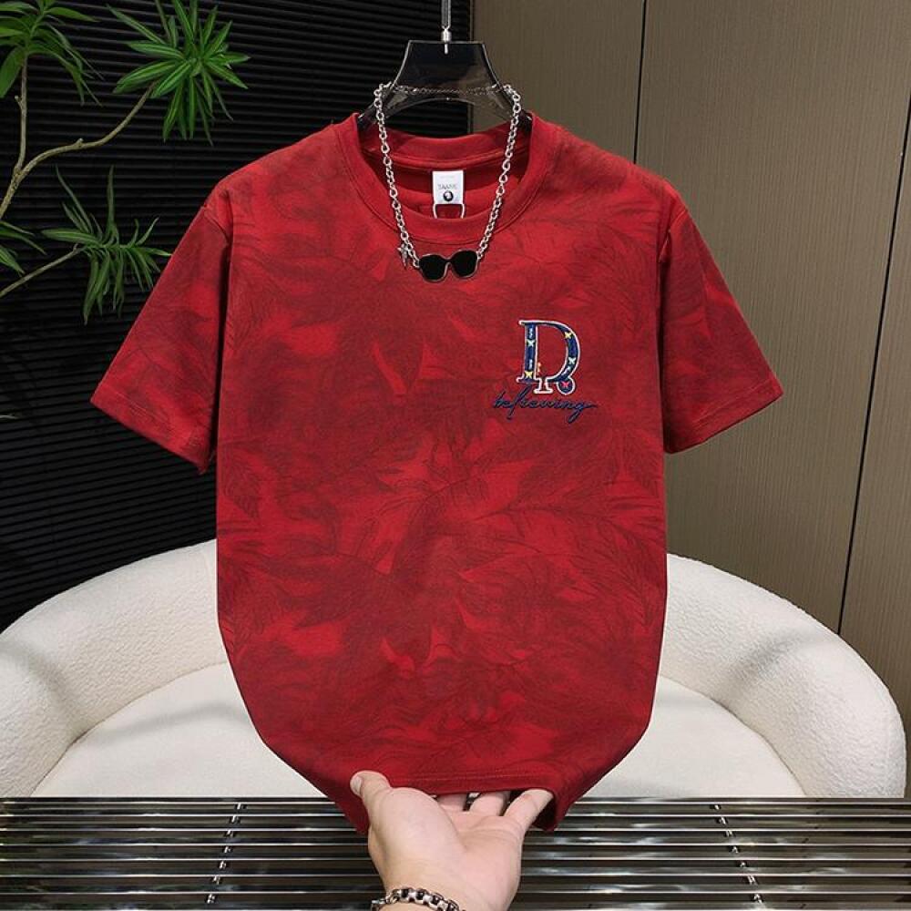 Butterfly Jacquard D Letter Embroidered T-Shirt