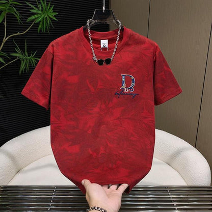 Butterfly Jacquard D Letter Embroidered T-Shirt