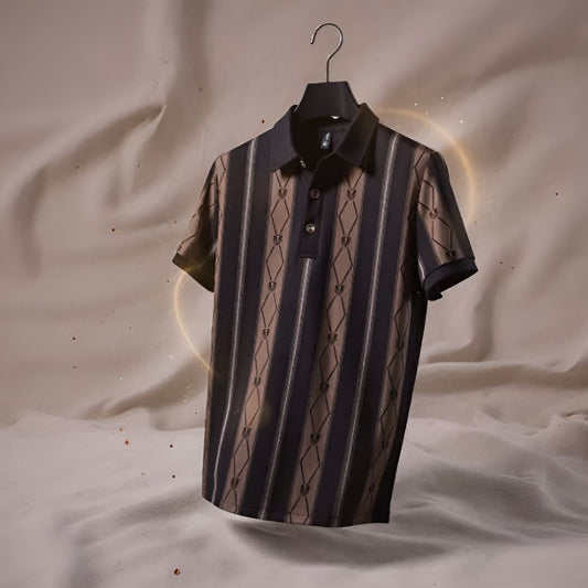 Vertical Stripe Polo Shirt