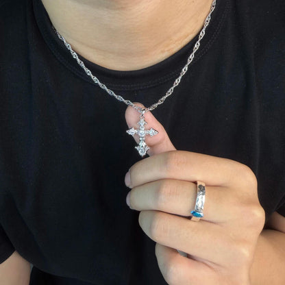 Exquisite Diamond-encrusted Cross Necklace