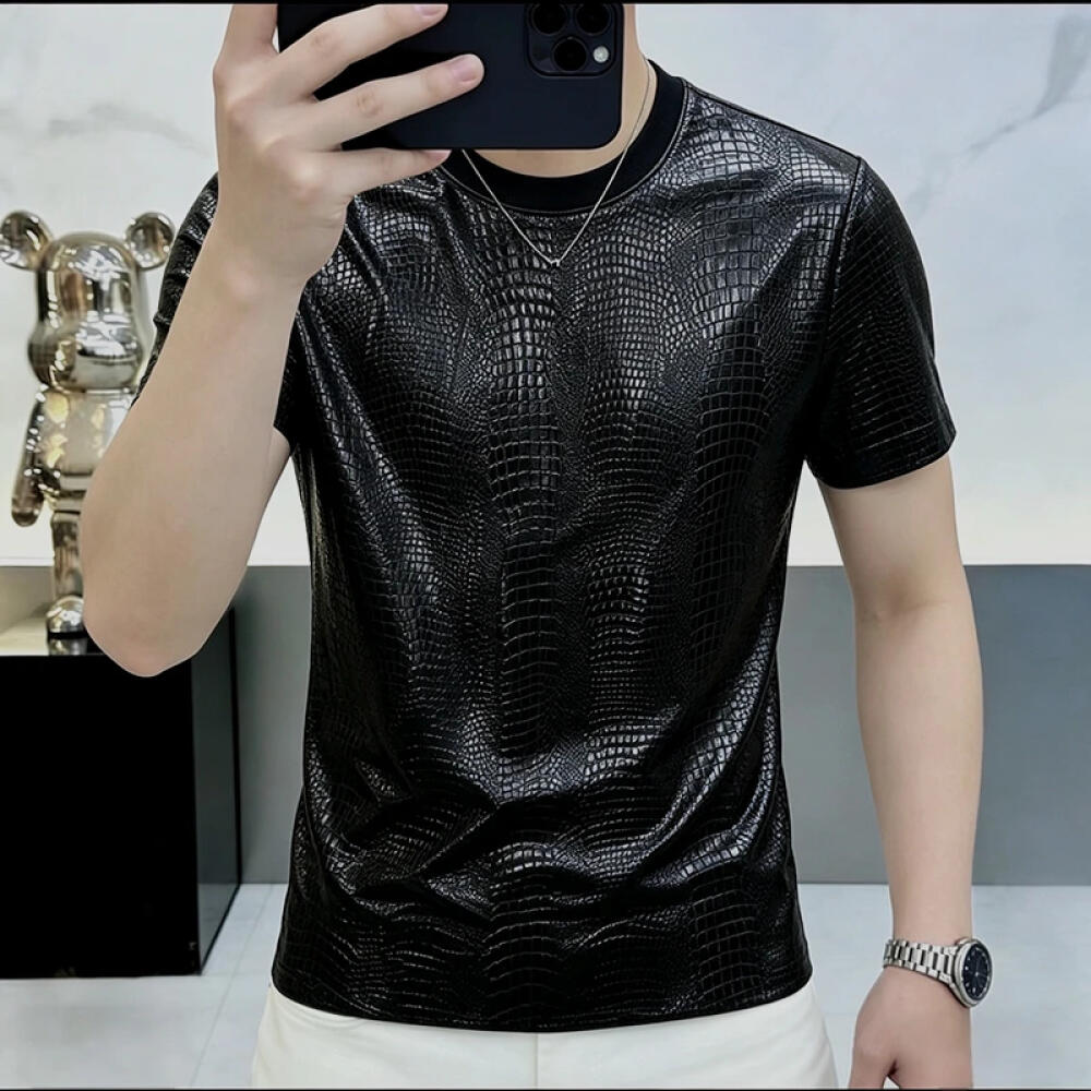 Imitation Crocodile Skin Texture T-Shirt
