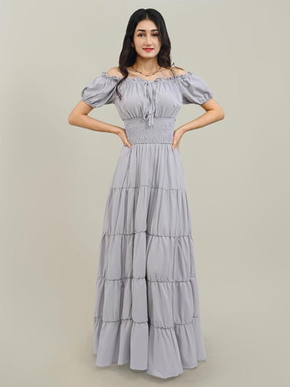 V-Neck Sleeveless Solid Color Patchwork Flared Maxi Dress
