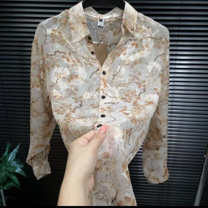 Branch Floral Sheer Shirt