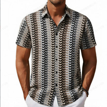 Vertical Striped Color Block Shirt