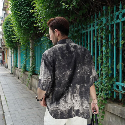 Retro Black And White Cracked Shirt