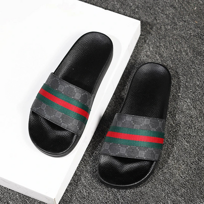 Red and Green Striped Slides