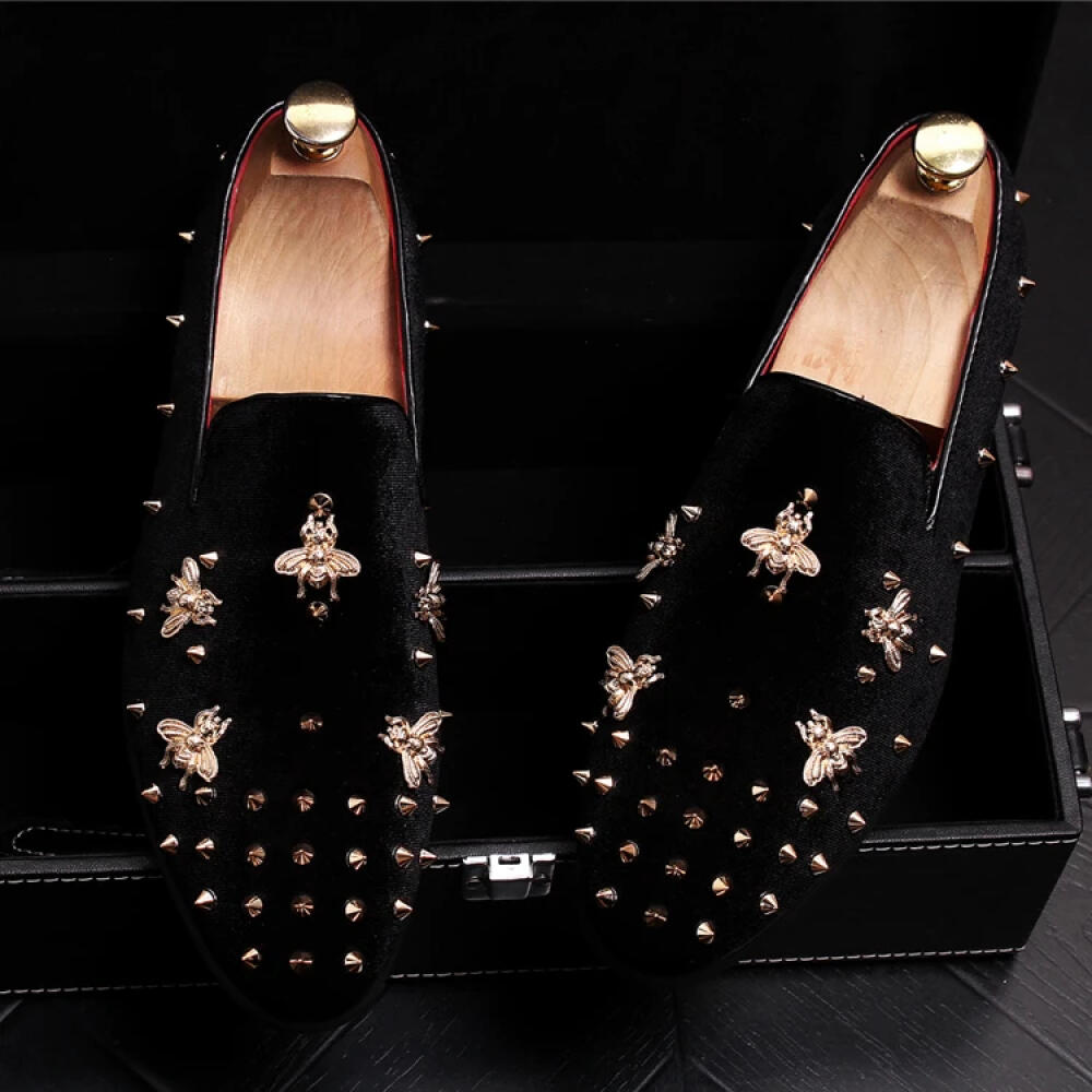 Bee Studded Loafers