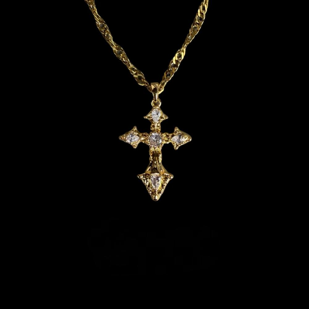 Exquisite Diamond-encrusted Cross Necklace