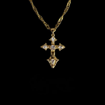 Exquisite Diamond-encrusted Cross Necklace