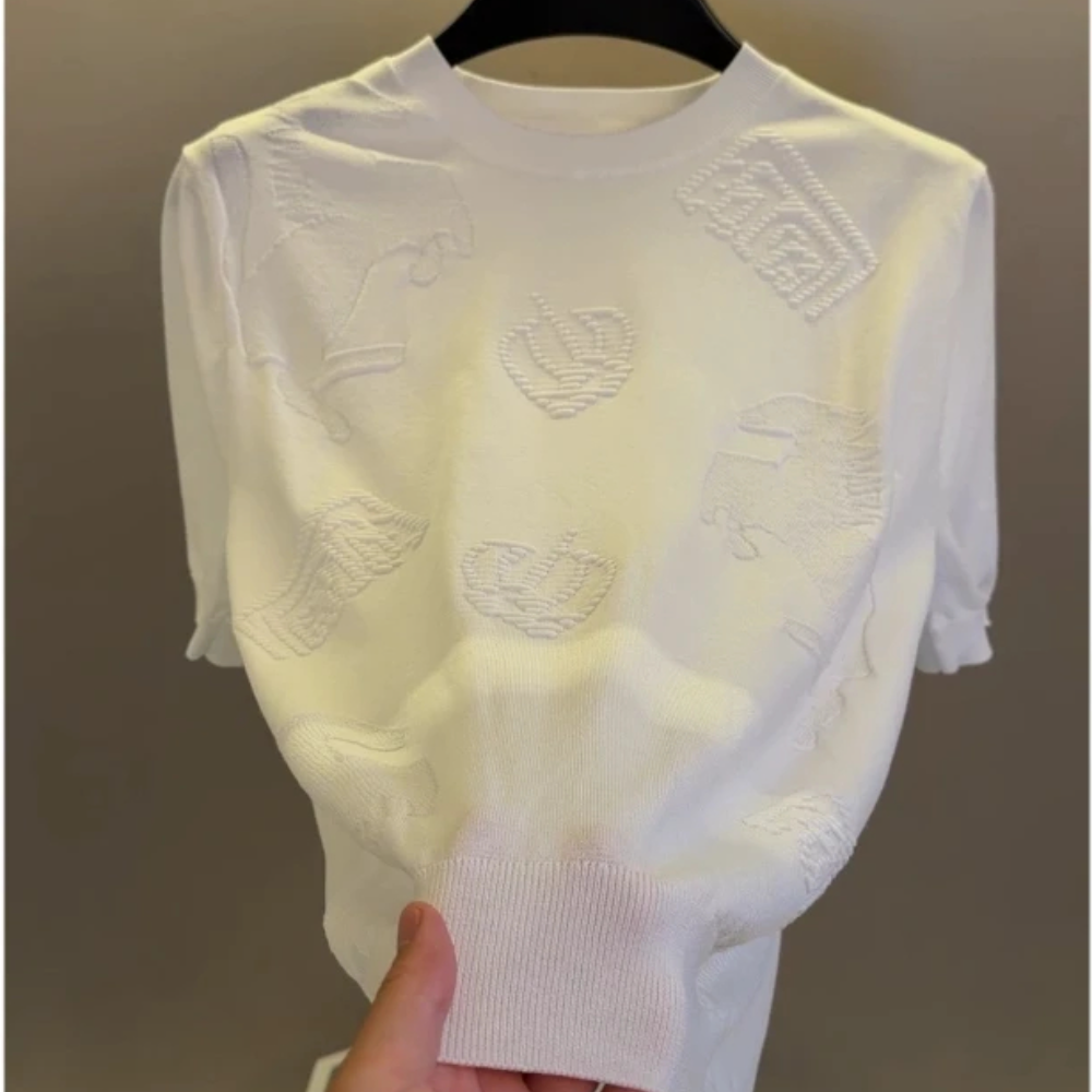 Crown Embossed Texture T-Shirt