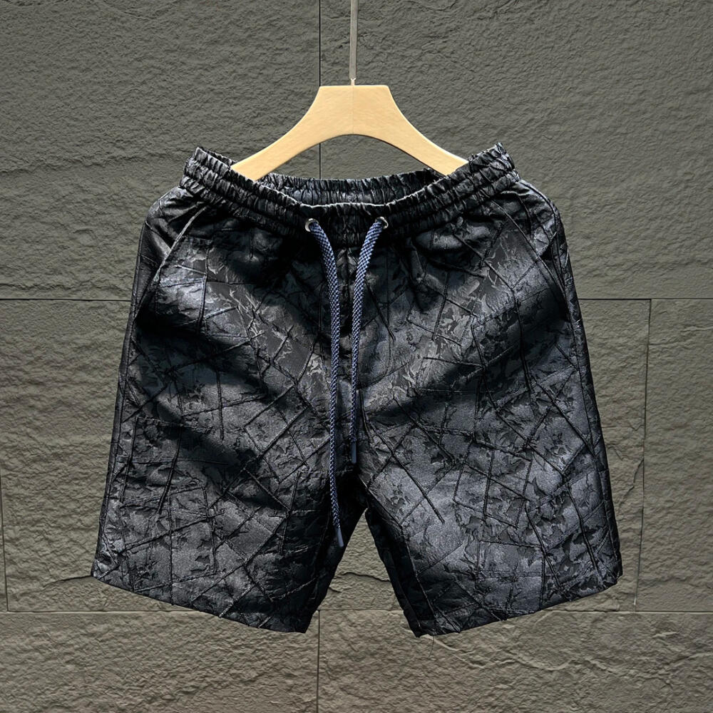 Vintage Subtle Pattern Embroidered Shorts