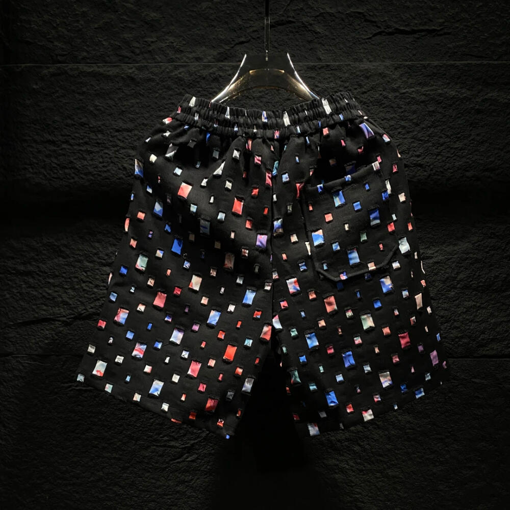 Colorful Square Print Shorts