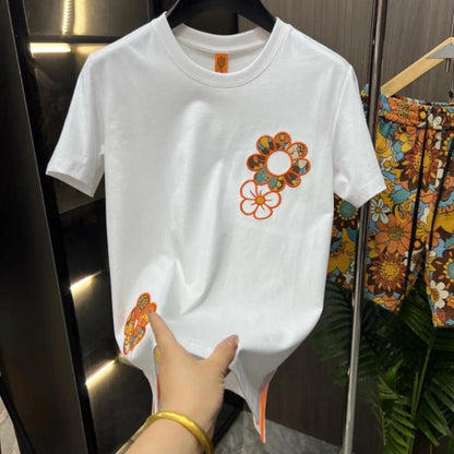 Orange Floral Two-Piece Set